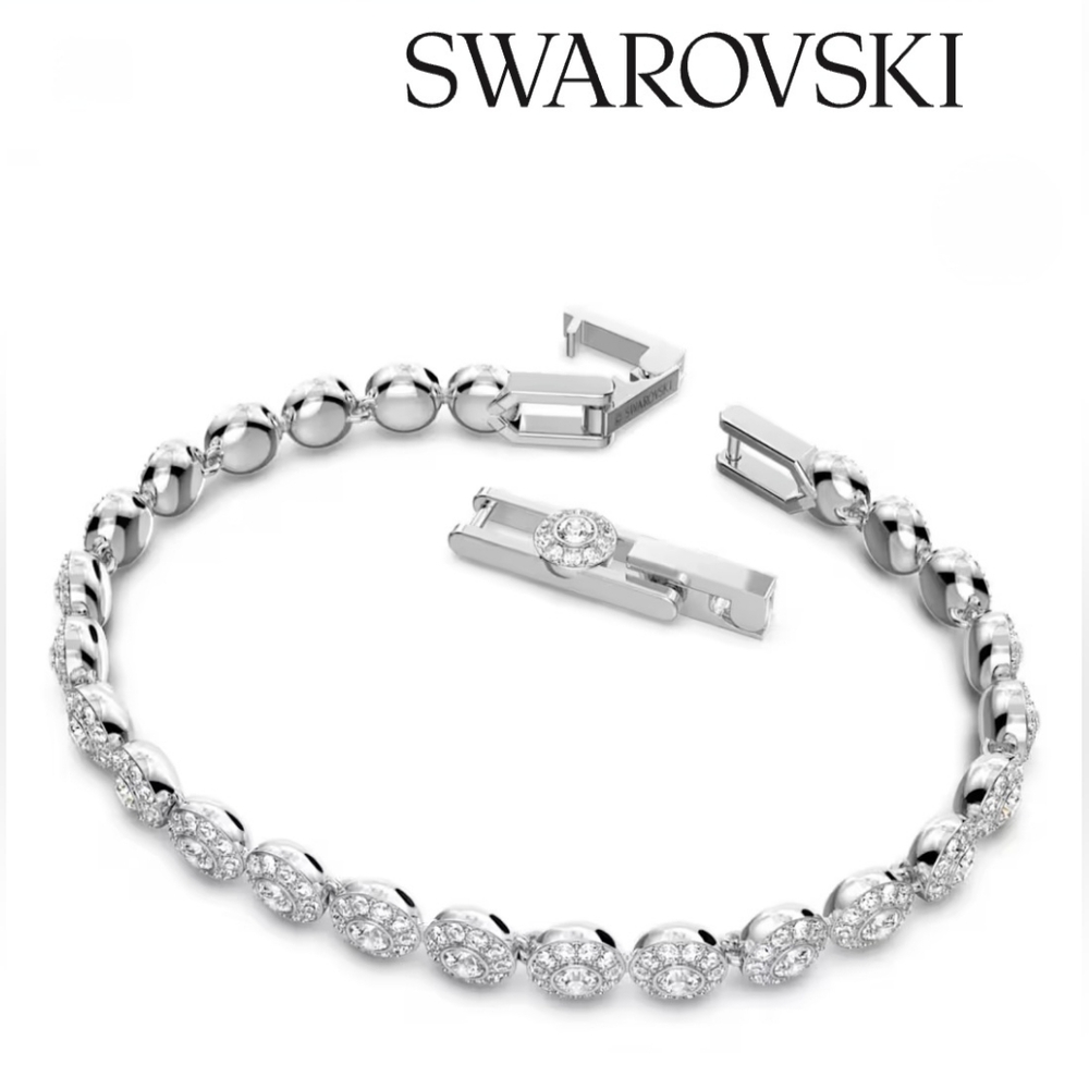 Swarovski Silver Tennis Bracelet with Crystal Elegance New With Tags - Picture 2 of 6